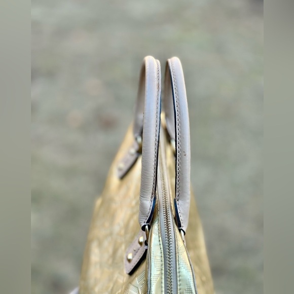 Michael Kors Metallic Gold Signature Sutton Bowler style satchel handbag - Picture 5 of 13